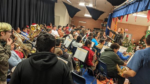 Band and Orchestra Students show off their skills. 